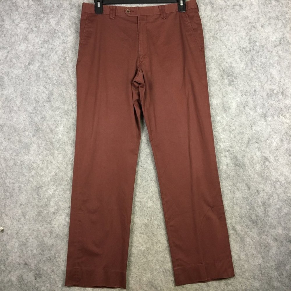 John Varvatos Pants Mens 34x30 Soho Fit Khaki Chino Red Straight Leg Canada Made